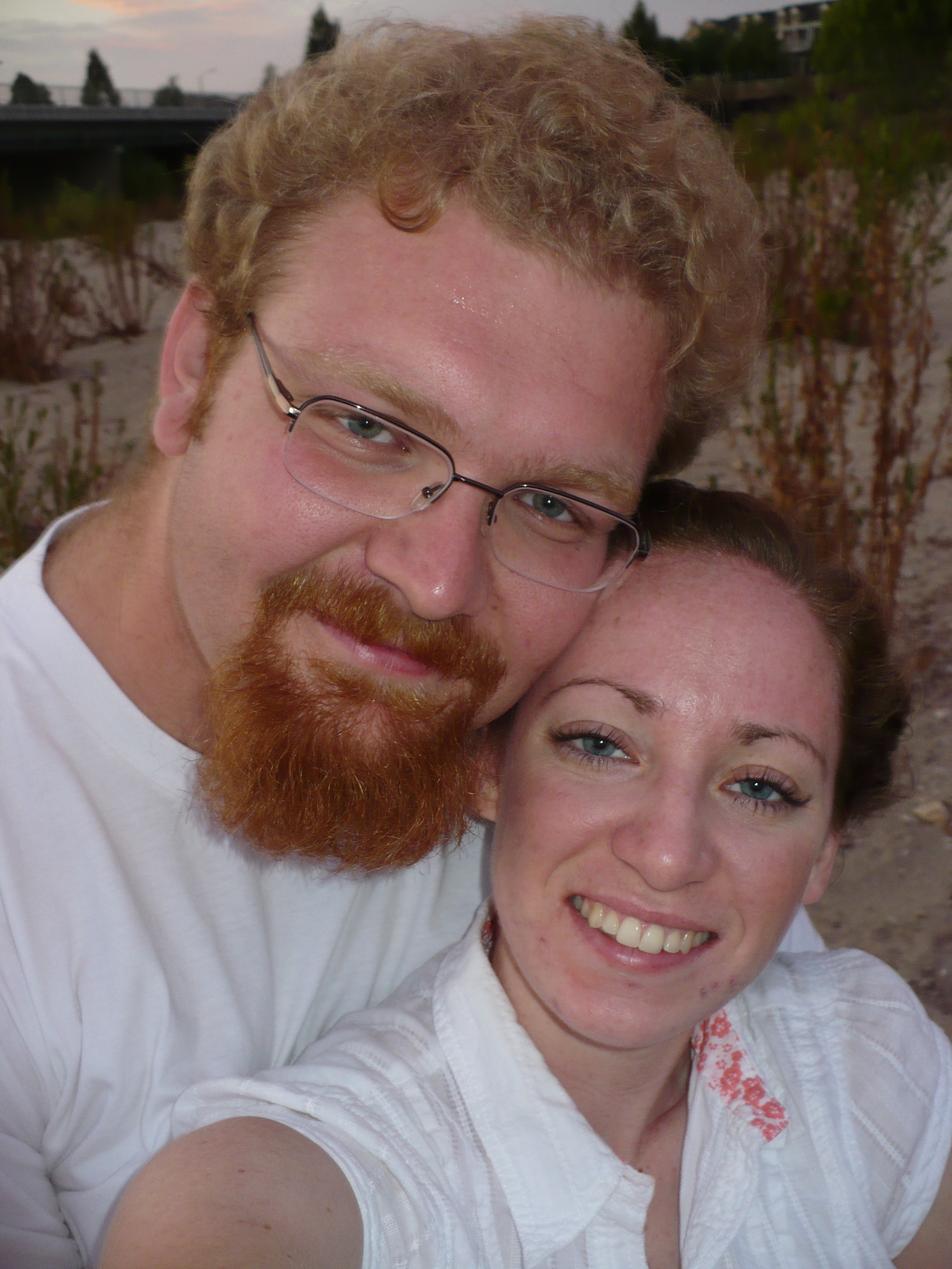 Jennica and I, taking photos in the wash 